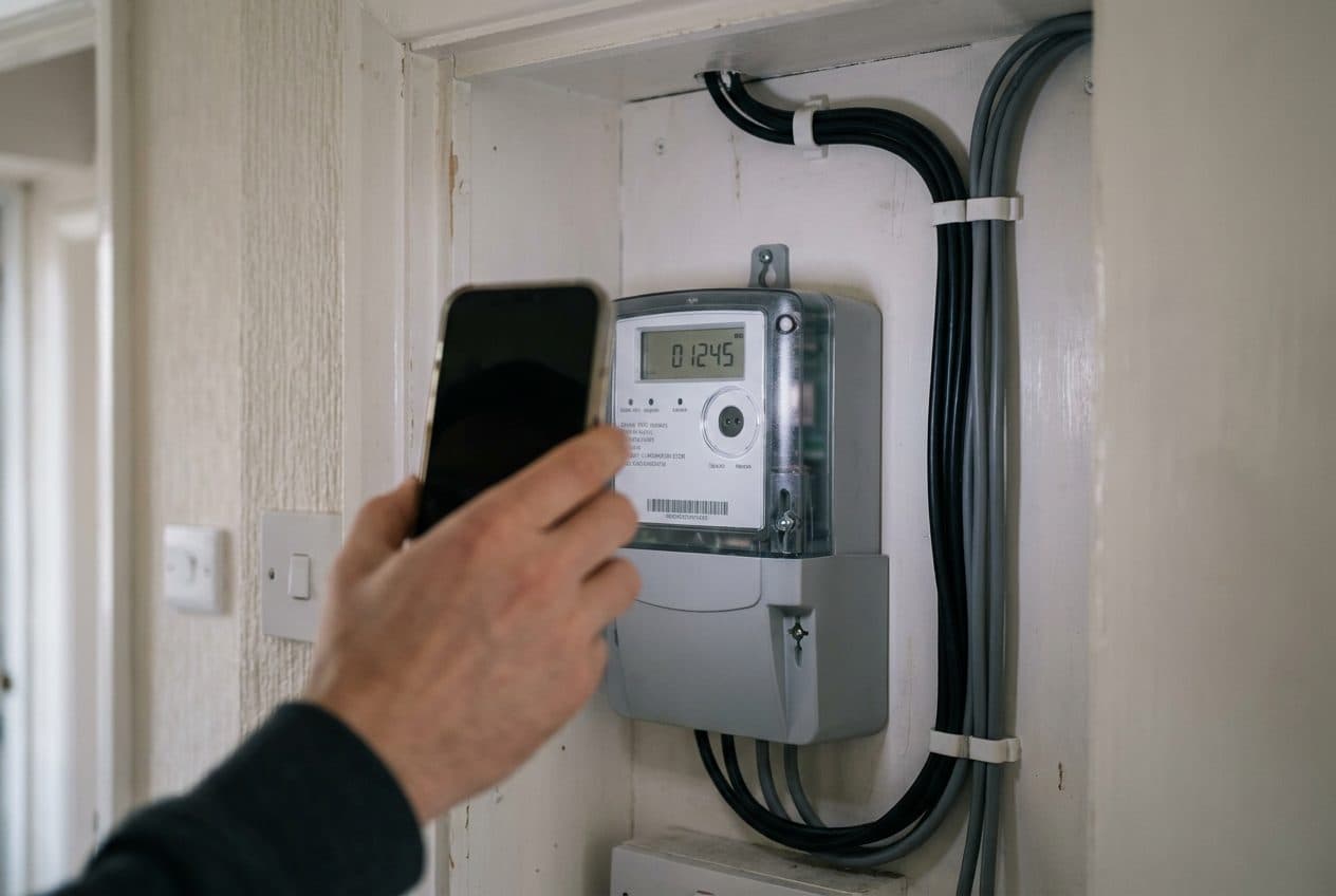 The electricity meter photographed on the day the keys go over
