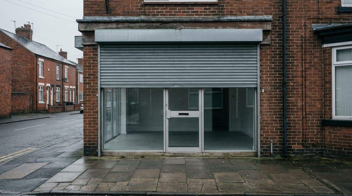 A high-street commercial unit photographed before a lease is signed